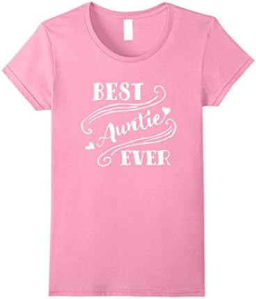 Women's Best Auntie Ever T-Shirt for Aunt Aunty Medium Pink