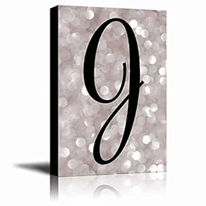 The Letter J in Brush Stroke Cursive on a Champagne Colored Bokeh Background - Modern Romantic Elegant Art - Canvas Art Home Art - 12x18 inches