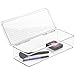 mDesign Long Plastic Cosmetic Storage Organizer Box Containers with Hinged Lid for Bedroom, Bathroom, and Vanity Shelf or Cabinet, Holds Masks, Palettes, Lotion, Astringents, or Nail Polish - Clear