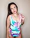 iHeartRaves Rainbow Tie Dye Zip-up One Piece Bodysuit (X-Large)