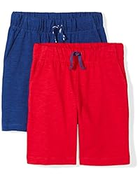 Brand - Shorts de punto con estampado de punto para niños pequeños y niños de Zebra, paquete de 2