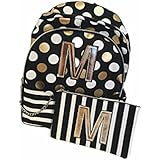 quilted cat initial backpack