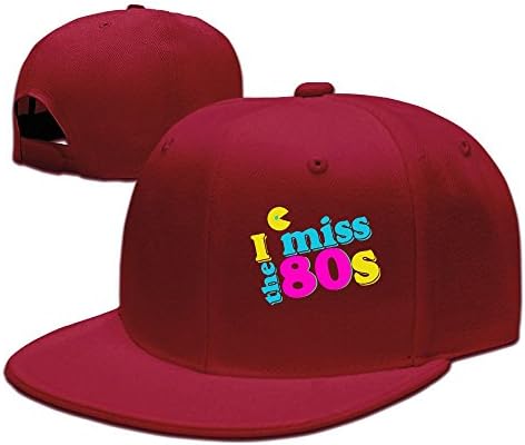 XiaoHans Men's I Miss The 80s Casual Style Football Red Caps Hats Adjustable Snapback