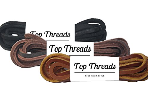 Top Threads Genuine Leather Shoelace Easy Cut-to-Fit Sizing