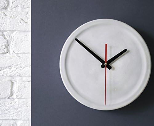 Large Designer Concrete Round Wall Clock - Modern Interior Decor For Home Or Office - Stunning Gift For Minimalist Style Lovers