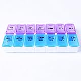 XINHOME Pill Organizer Box with Snap Lids| 7-day AM/PM | Larger Detachable Compartment for Bigger Pills, Vitamin