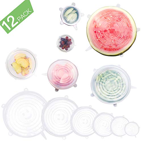 GARDWEN Silicone Stretch Lids Reusable, Kitchen Airtight Food Storage Covers, 6 Sizes Seal Bowl Stretchy Wrap Cover, Keep Food Fresh for Containers, Cups, Cans,Plates, Microwave, Dishwasher Safe