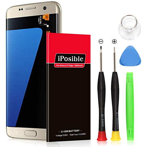 Galaxy S7 Edge Battery | Upgraded iPosible 3800mAh Li-Polymer Battery EB-BG935ABE Replacement for Samsung Galaxy S7 Edge G935V G935A G935T G935P G935F with Free Screwdriver Tool