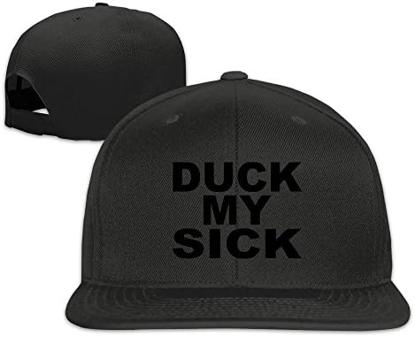 HmkoLo Duck My Sick Cotton Flat Bill Baseball Cap Snapback Hat Unisex Black