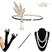HAMIST 1920s Accessories set Flapper Costume For Women (S4-HAGold)