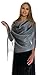 ShineGlitz Shawls and Wraps for Evening Dresses, Metallic Glitter Shawls for Women, Sparkling Wedding Shiny Dark Silver Shawl Gift
