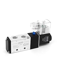 SNS 4V210-N08 - Válvula solenoide de bobina individual con entrada de 1/4 NPT (5/2 puertos)