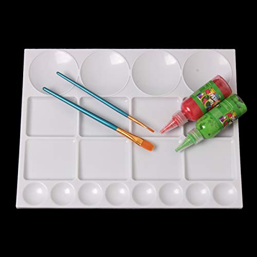 proturbo 2 Packs 20 Well Plastic Palette Paint Tray Palettes for Oil