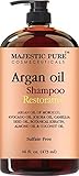 Argan Oil Shampoo from Majestic Pure Offers Vitamin Enriched Gentle Hair Restoration Formula for Daily Use, Sulfate Free, Moroccan Oil & Potent Natural Ingredients, for Men and Women 16 fl. oz