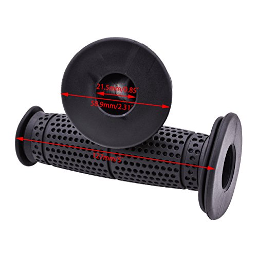 KaTur Sport Bike MX Motorcycle Motocross Black Rubber Gel Handle Bar Handlebar Grips 7/8" for ATV Motorcycle Harley Davidson Suzuki Honda Kawasaki Yamaha (Black) - Thumbnail 2