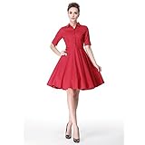 Heroecol Vintage 1950s 50s Dress Style Retro Rockabiily Cocktail Polo Neck