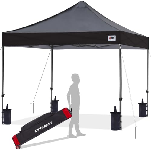 ABCCANOPY Pavillon 250x250 Wasserdicht Faltpavillon Pop-up,UV+,Schwarz