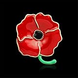 Tiny Susie Poppy Red Flower Foral Kate High Gloss Enamel Brooch Pin Brooch Badge