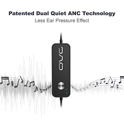 OVC-H15-Active-Noise-Cancelling-HeadphonesWired-Earbuds-In-Ear-ANC-Earphones-with-Mic-Remote60-Hours-Playtime30dB-Average-Reduction-Dual-Driver-Optional-Bass-for-iPhoneSamsung35mm-JackBlack