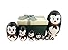 Apol Lovely Penguin with Bowtie Egg Shape Handmade Wooden Russian Nesting Dolls Matryoshka Doll Set 10 Pieces in a Box with Bow for Home Decoration Kids Toy Birthday Christmas Easter Gift
