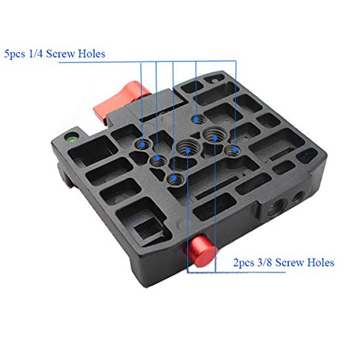 Aluminum Alloy Quick Release Clamp Adapter + 2pcs Quick Release Plates Camera Mount Compatible with Monopod Tripod Head Fluid Slider Shoulder Rig Manfrotto 501HDV 500AH 503HDV 701HDV 519 561 Q5 577 - Thumbnail 4