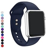 a8Miss Apple Watch Band, Silicone Replacement Iwatch Bands Series 1, Series 2,Series 3 (42mm M/L, Midnight Blue)