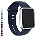 a8Miss Apple Watch Band, Silicone Replacement Iwatch Bands Series 1, Series 2,Series 3 (42mm M/L, Midnight Blue)