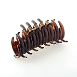 Parcelona French Centipede Celluloid Medium Tortoise Shell Hair Claw 3.5 Inch