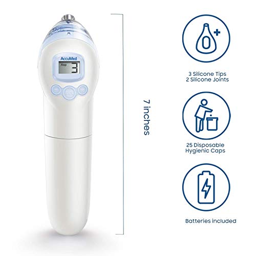 AccuMed ANC-201 V2 Electric Baby Nasal Aspirator Nose Cleaner and Suction Snot Sucker - Gentle Enough for Newborns, Infants, Toddlers. 3 Different Sized Nose Tips. Hygienic, Safe and Battery Operated - Thumbnail 3