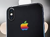Retro Apple Logo Decal Sticker for iPhone X, iPhone 7 Plus, iPhone 8 Plus
