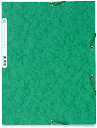 Exacompta, Ref 55503E, Europa Elasticated 3 Flap Folders (Pack of 25), 24 x 32cm, Suitable for A4 Documents