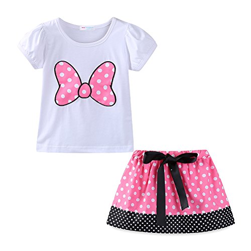 Mud Kingdom Toddler Girls Clothes Holiday Cute Skirt Sets Bow 24M Pink