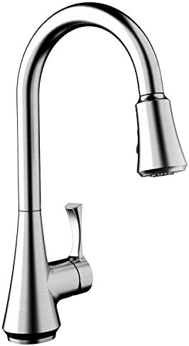 Kitchen Faucet, VISTOP Single Handle Sink Faucets with Pull Down Sprayer, Pro Pull Out Kitchen Faucets Premium 304 Stainless Steel Brushed Nickel