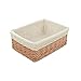 Rurality Plain and Elegant Wicker Storage Basket with Liner,Medium