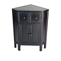 Wayborn Home Furnishing Suchow Corner Cabinet, 30 x 23.5 x 16, Black