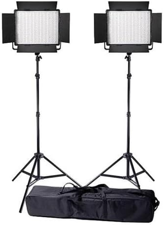 Ledgo Value Series Bi-Color AC/DC Sony LED Panel 900 2-Light Kit, Includes Bi-Color LED Panel 900, 8.0' Air Cushioned Stand, Interfit Stand Bag