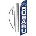 Auto Dealership Advertising Feather Banner Swooper Flag Sign with Flag Pole Kit and Ground Stake, Compatible with Subaru Dealer Signs