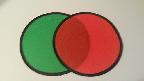 Red and Green Folding Toy Pocket Disc Flyer with Pouch (Pack of 12)