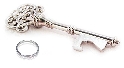 Butler in the Home Bottle Butler Beer Bottle Opener Keychain Skeleton Key Opening Beer Bottles Soda Bottles Keychain Key Ring Tailgate Party, Silver