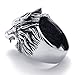 KONOV Vintage Biker Men's Wolf Head Stainless Steel Ring, Silver