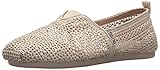 Skechers BOBS Women's Bobs Plush-Daisy Crochet Ballet Flat, Natural, 10 M US
