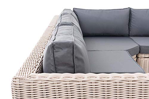 CLP Polyrattan Ecksofa Tibera 5mm I Gartensofa Mit 5 Sitzplätzen I Loungesofa Aus Rundrattan Inkl. Kissen I… – Bild 4