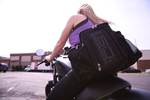 Meal-Prep-Bag-ISOBAG-3-Meal-Insulated-Lunch-Bag-Cooler-with-6-Stackable-Meal-Prep-Containers-2-Ice-Pack-ISOBRICKS-and-Shoulder-Strap-MADE-IN-USA-Blackout