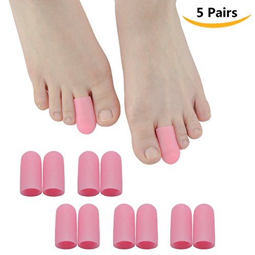 Sumifun Toe Protectors, Gel Toe Caps Bunion Relief Toe Pads Toe Sleeves- Foot Corn Remover & Blisters Callus Bunion Relief (Sweet Pink)