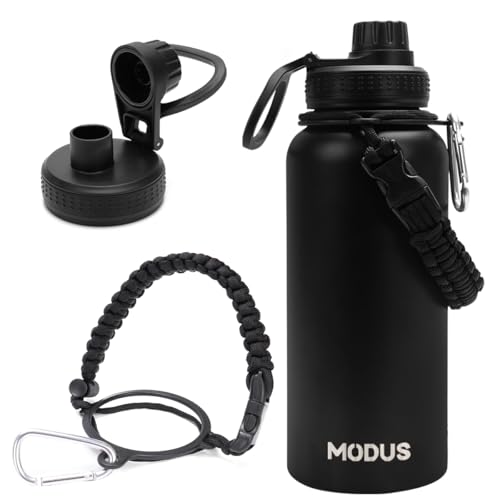 MODUS Garrafa Térmica Esportiva De Aço Inoxidável Com Isolamento A Vácuo De 950ML (Preto)