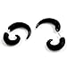 Mens Black Horn Claw Stud Earrings Cheater Fake Ear Plugs Gauges Illusion Tunnel, 2pcs