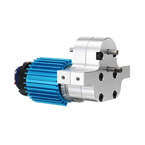 Leoie Premium New 370 Brushed Motor with Alloy Heat Sink Gear Box Set for WPL Henglong C14 C24 B14 B24 B16 B36 4x4 6x6 Upgraded Parts Gearbox Assembly (Silver) - Thumbnail 5