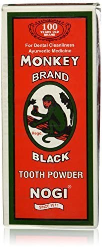 Monkey Brand Black Tooth Powder Nogi Ayurvedic New in box 100 Grams by Monkey