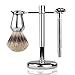 6 Piece Shaving Gift Kit - Includes Badger Hair Shaving Brush,Double Edge Safety Razor,Chrome Stand,Bowl,Shaving Soap,2 Replacement Blades