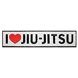 Jiu Jitsu Gi Patch BJJ I LOVE JIU-JITSU Iron-on 100% Embroidered